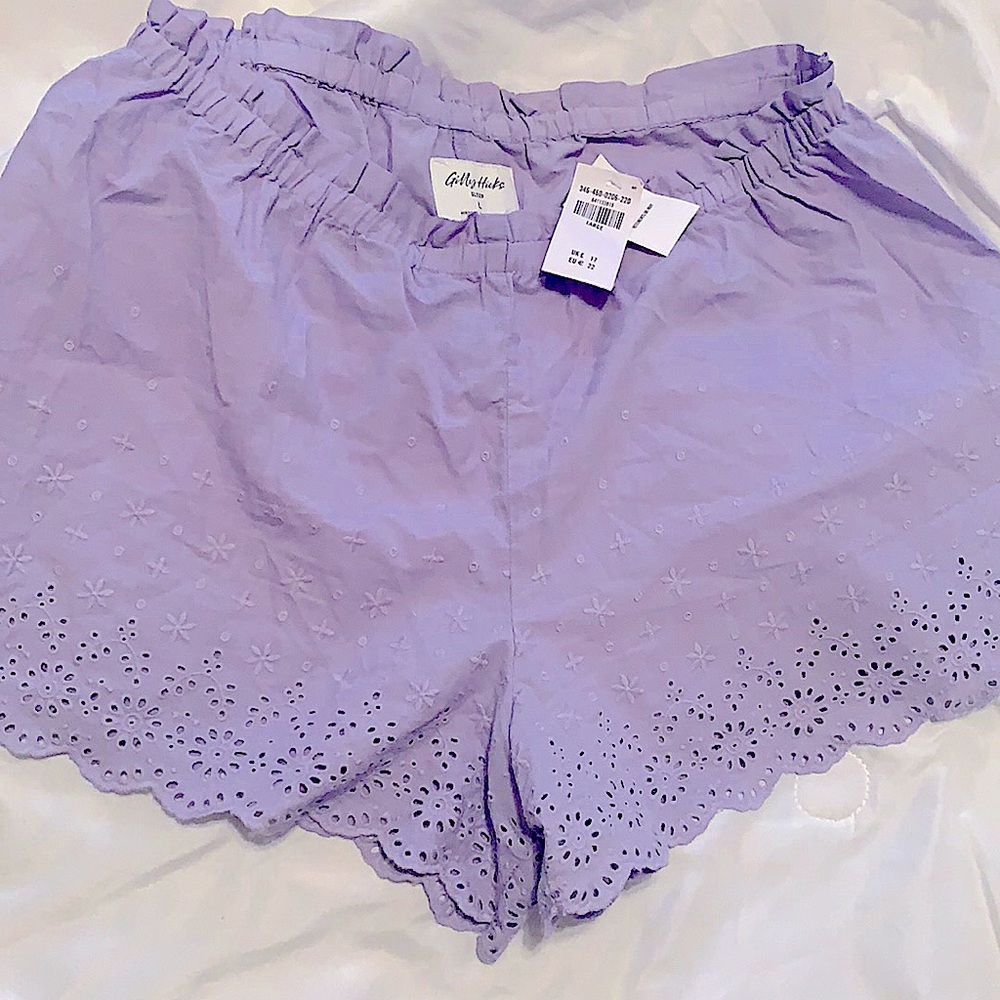 🔥4 for $30 NWT Gilly Hicks Sleep Shorts with Lace in Lavender 💜